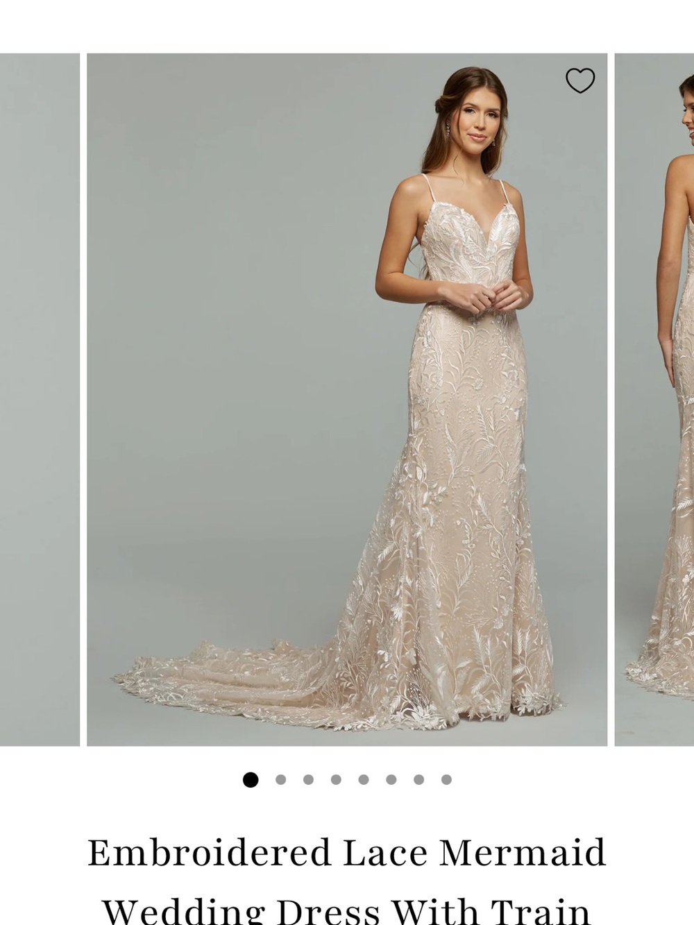 Avery Austin Celine Wedding Dress Size 6, 56" inseam, NWT, mermaid style, lace